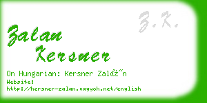 zalan kersner business card